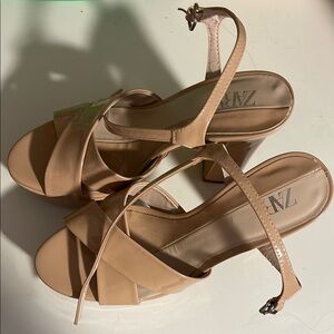 Zara Tan Heels Minimalist Design